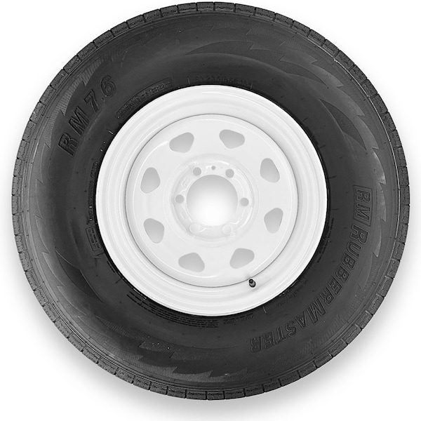 Rubbermaster - Steel Master Rubbermaster ST235/80R16 10 Ply Highway Rib Tire and 6 on 5.5 Eight Spoke Wheel Assembly 599335 - main
